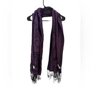 Made in Jerusalem 100% Cashmere Scarf- Plum Purple- Luxe Soft Fringe
